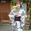 Adult Plus Size Yukata Set with Separate Set Large Morning Glory Pattern with Shibori Sizes Women's Obi, 3-Piece (3. Pattern, 4L-5L)