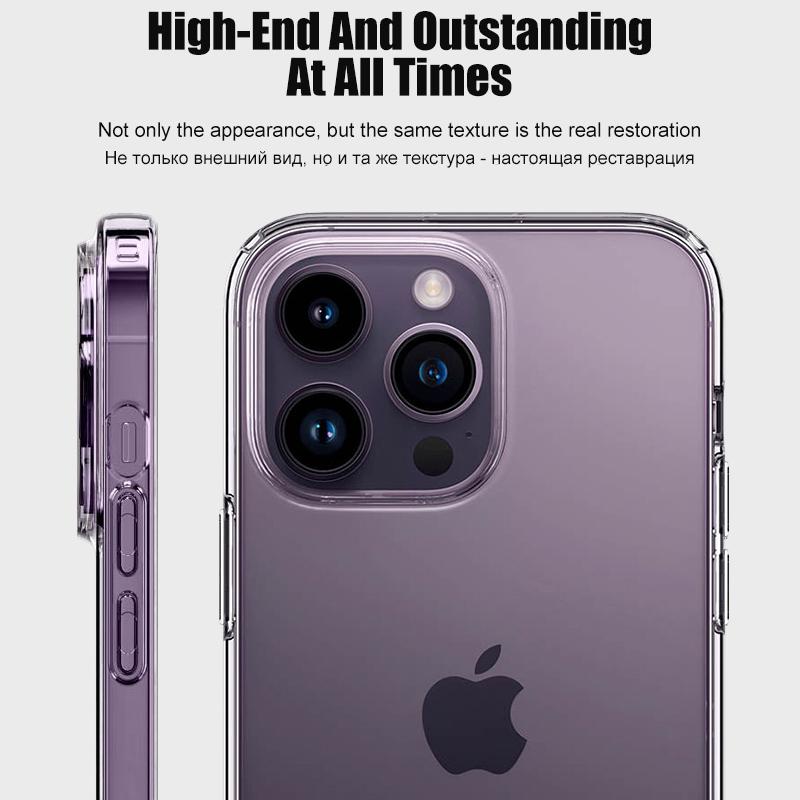 Transparent Phone Case For iPhone 14 11 12 13 15 Pro Max Clear Silicone Cases For iPhone 15 14 12 13 Mini XR X XS 8 7 Plus Cover