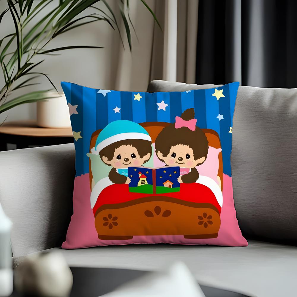 Viral Mmonchhichiead Cushion Cover Antidustmite Pillowcase Invisible Zipper Silky Short Plush Sofa Cushion Cover
