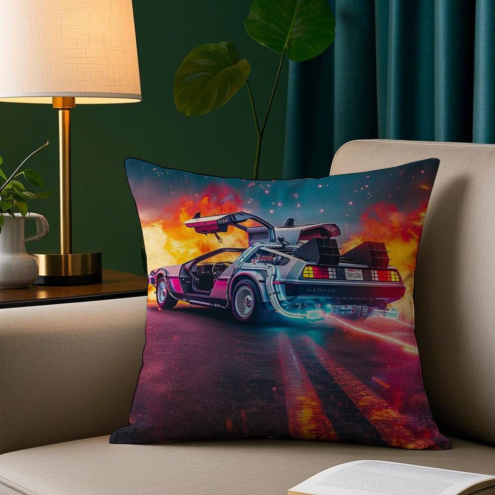 Poszewka na poduszkę Film B-Powrót do przyszłości Pluszowa tkanina Miękka poszewka na poduszkę Dwustronny nadruk Pokrowiec na poduszkę do sofy Rzut