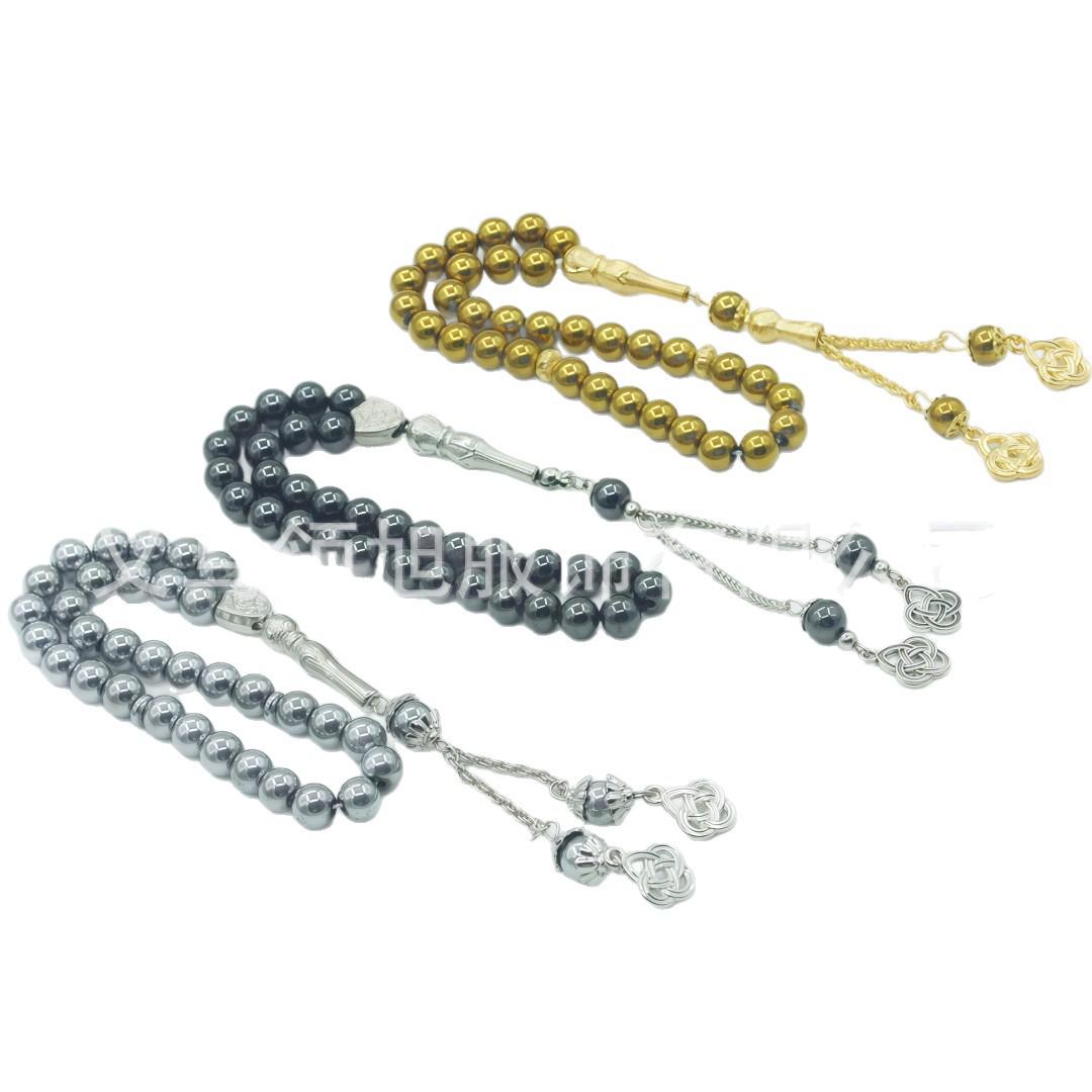 Natural Black Gallstone Round Bead Bracelet - 10mm, 33 Beads, Simple  Elegant Accessory 8mm 33 Beads серебряный