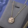 Fashionable 18k White Gold And Rose Gold Flower Pendant Necklace With Accents Diamond
