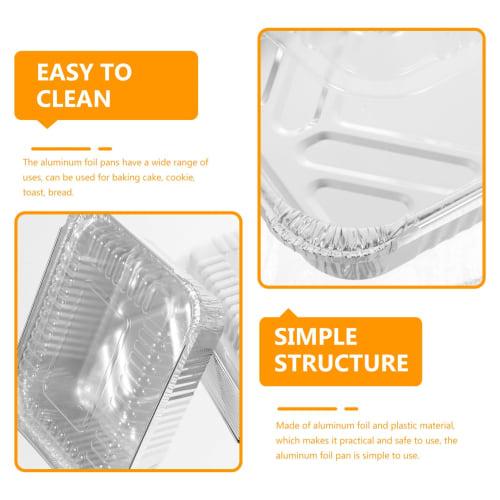 Kichvoe 20-Piece Disposable Aluminum Foil Pans, Roasting and Baking Pans with Lids, Deep Foil Pans, Baking Pan Trays, Food Containers for Grilling, Co