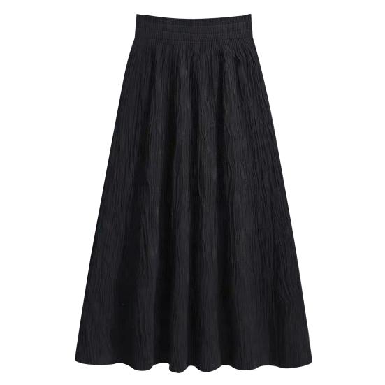 

Женская вязаная юбка с высокой талией А-силуэта с большим подолом, юбка миди однотонная, осенне-зимняя, плиссированная юбка для повседневной носки