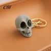 Stable Display Ornaments 3D Printed Cute Skull Keychain, Artistic Tabletop Ornament with Matte Finish, Creative Bag Charm Base Decoration Key Ring for