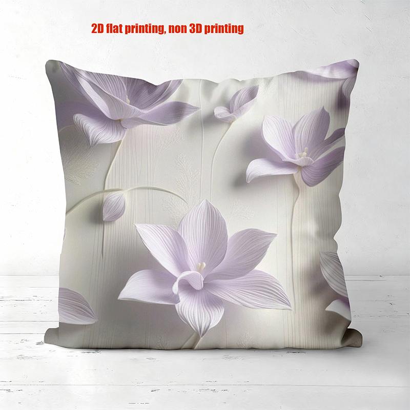 Floral Printed Cushion Covers 2D Flat Printing Style Polyester pillowcase, sofa decorative cushion cov Headboard Pillow