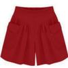 Women's Sky Blue High Waist Wide Leg Shorts Elasticated Waist Casual Summer Shorts with Pockets