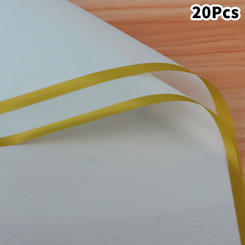 20 Stück Bunte Blumenwickler Goldener Rand DIY Geschenkstrauß Verpackungspapier Blume Wasserdicht Blume Dekoration