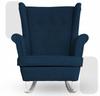 Fotel uszak bujany skandynawski welur Hunter Family Meble granatowy