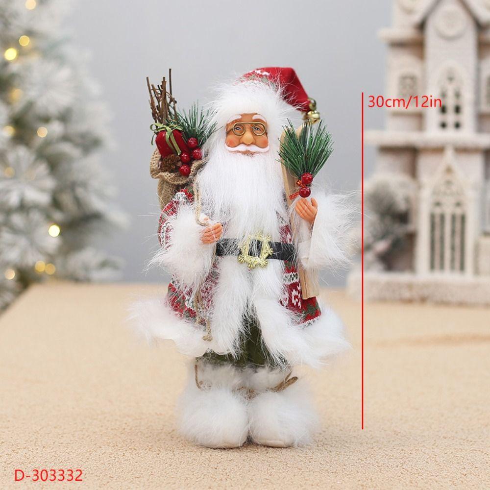 12 Inches Creative Santa Claus Decorations Standing Santa Claus Santa Claus Doll Party Supplies