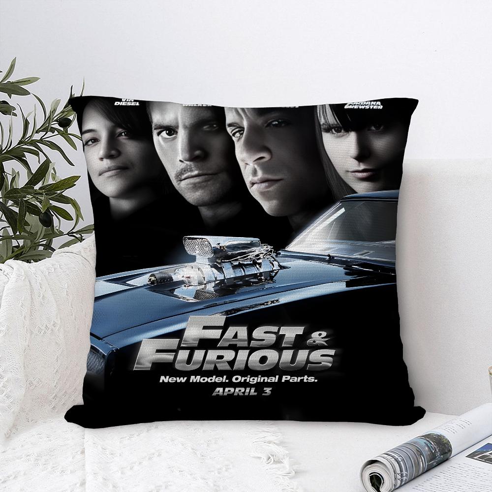 

F-Fast & F-Furious Pillow Case Plush Fabric Soft Pillowcase Double Sided Print Sofa Cushion Cover Throw Pillow Cover 16x16Inch