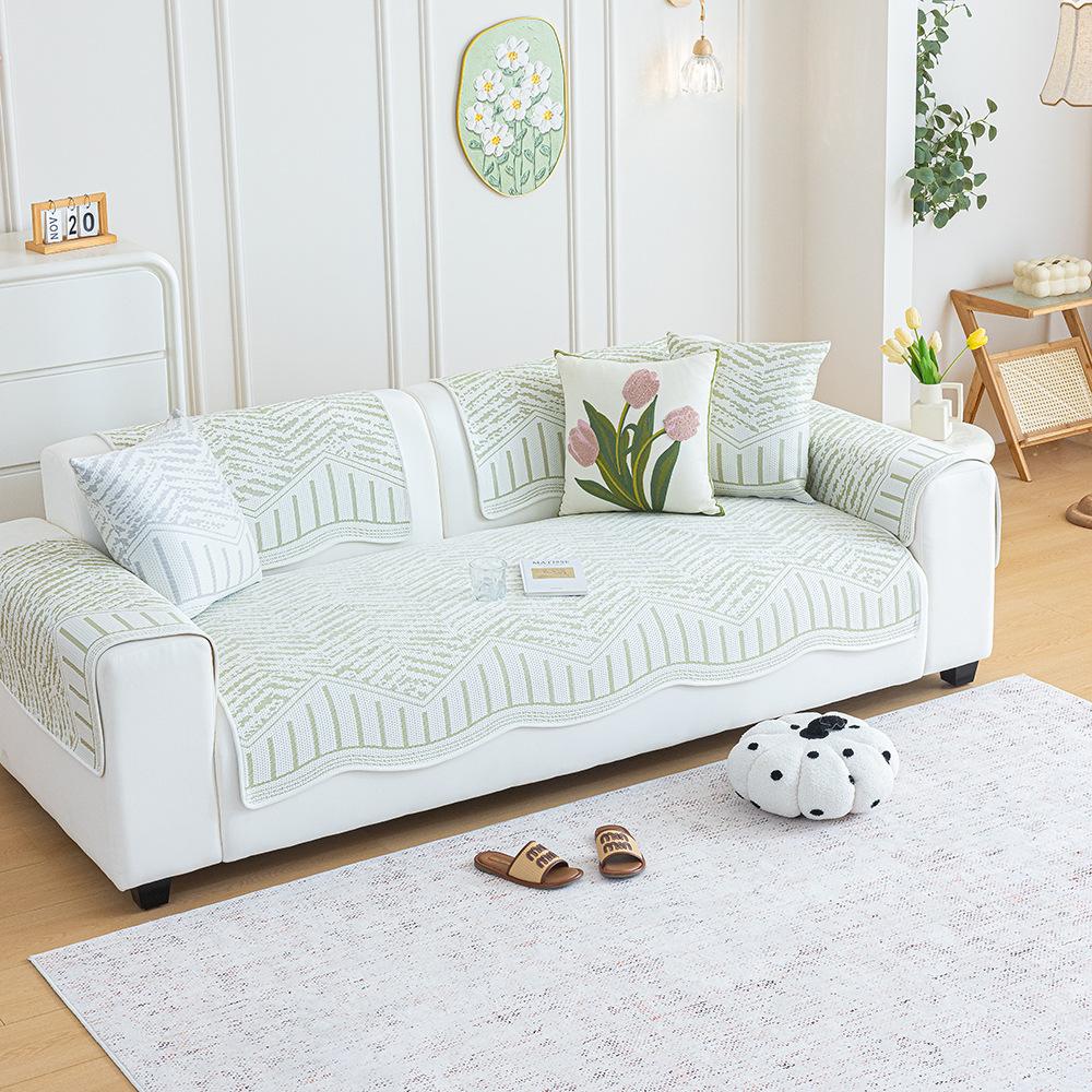 Summer New Ice Silk Cool Bean Sofa Cushion Cool Breathable Non-Slip And Dirt-Resistant Simple Special-Shaped Seat Cushion Sofa Cover