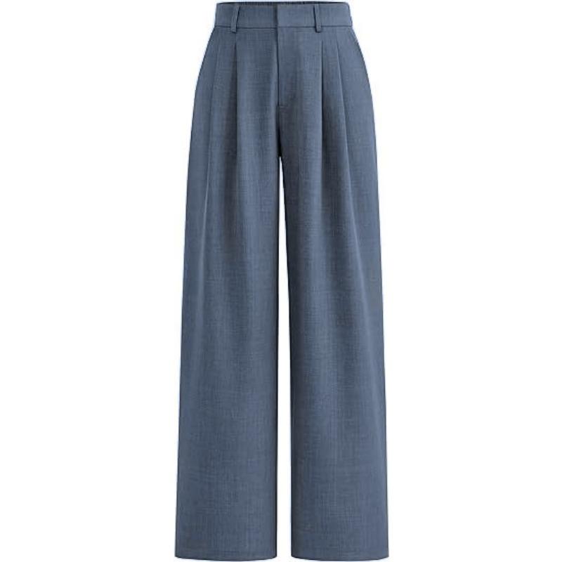 Women High Waist Straight Leg Loose Business Casual Wide Leg Suit Pants