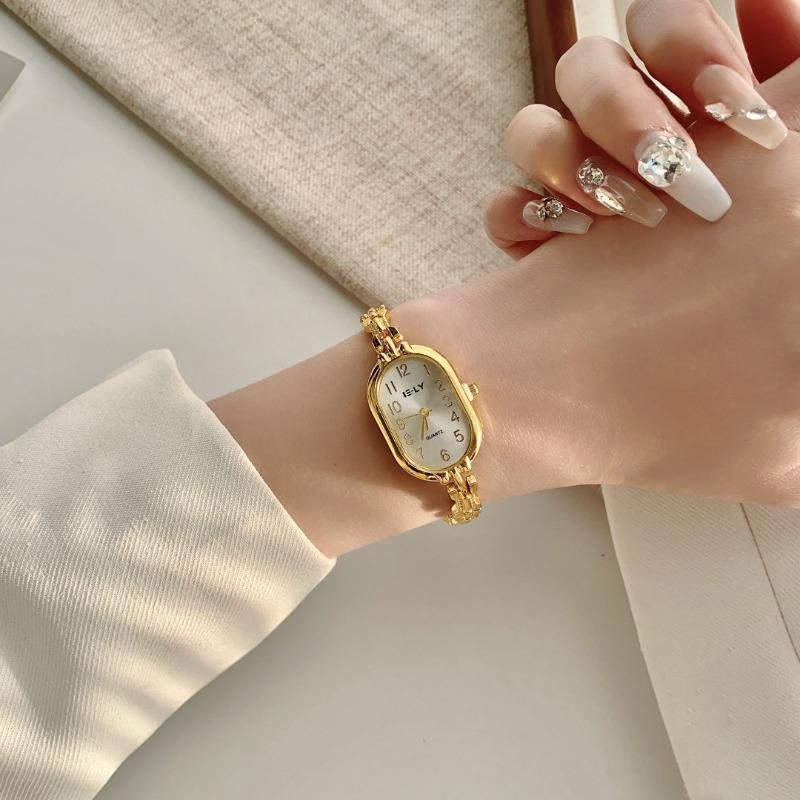 Gold watch women s new fashion quartz watch commuter versatile watch retro small gold watch