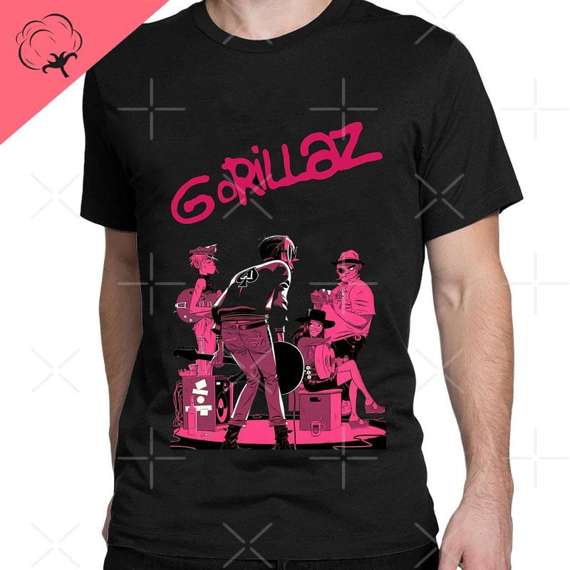 2026 New Funny Music Band Gorillaz Demon Days Casual TShirts Boy Crazy Tees Round Collar Short Sleeve T Shirts Clothing T Shirt