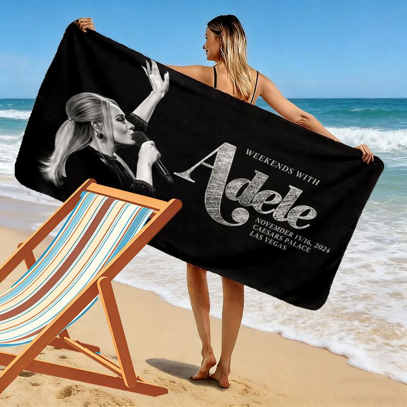 Adele Print Beach Towel, Large Soft Quick Dry Towel for Beach Camping Swimming