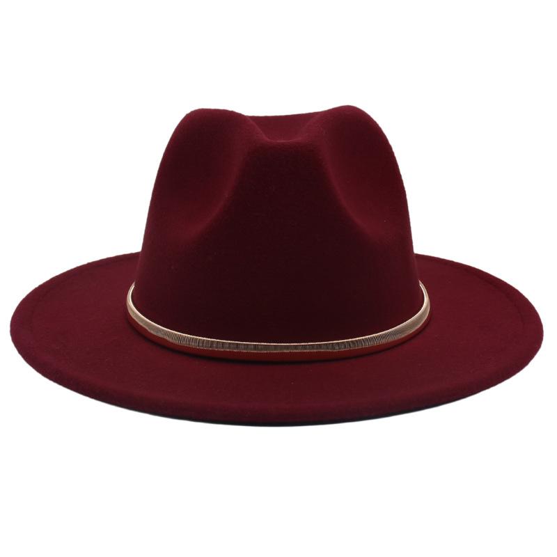 European And American Cashmere Top Hat Gold Ring Accessories Fashion Jazz Hat Four Seasons Popular Felt Hat Gentleman Lady Big Edge Hat (