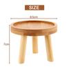 A55F-Wooden Plant Stand Flower Pot Base Holder Stool High Stool Balcony Succulent Round Flower Shelf For Indoor Outdoor