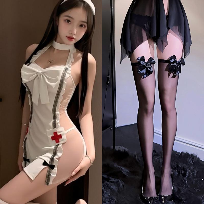 Sexy lingerie sexy nurse uniform back perspective hip shorts pajamas passion free robe 0