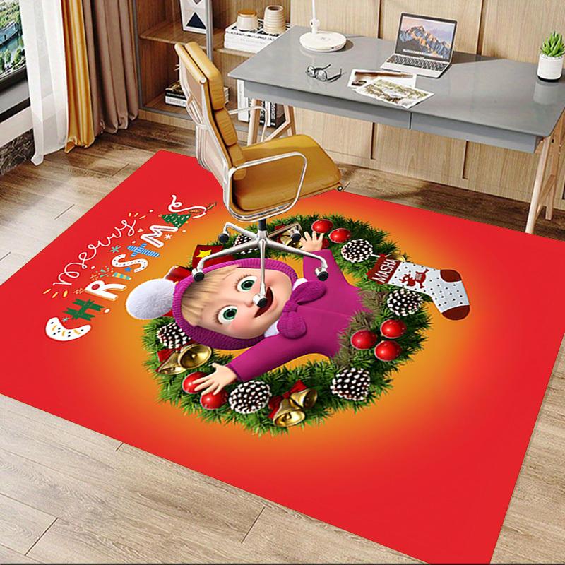 1PC Christmas Masha Extra Large Non Slip Floor carpet, Office, family, bedroom, Studio Large Area Rug Indoor Rugs
