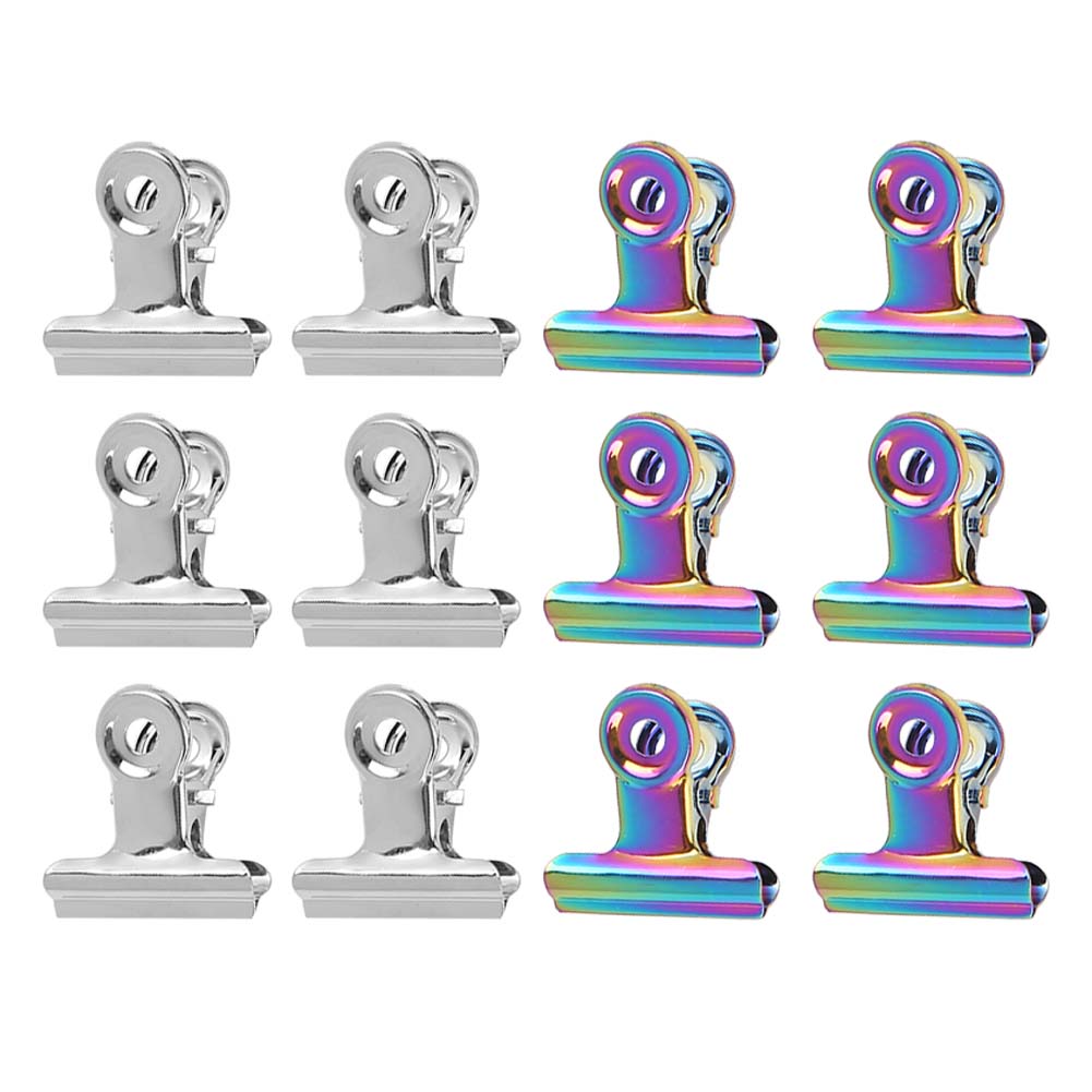 12pcs Nail Tips Clips Multifunctional Finger Extension Clips Metal File Paper Clips