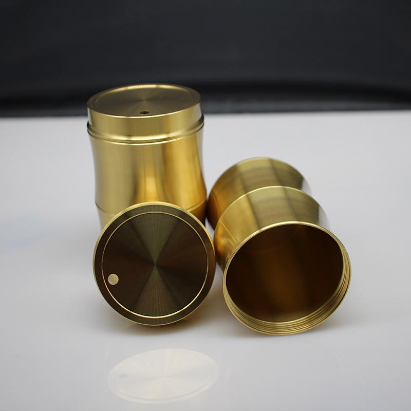 Tangteng Brass Metal Handicraft Ornament Household Bamboo Toothpick Holder Sealed Tea Can Pure Copper Small Commodity