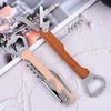 2PCS Wooden Handle Wine Bottle Opener 4 in 1 Stainless Steel Beer Cap Openers Personalize Beer Bottle Opener Wedding Party Gifts