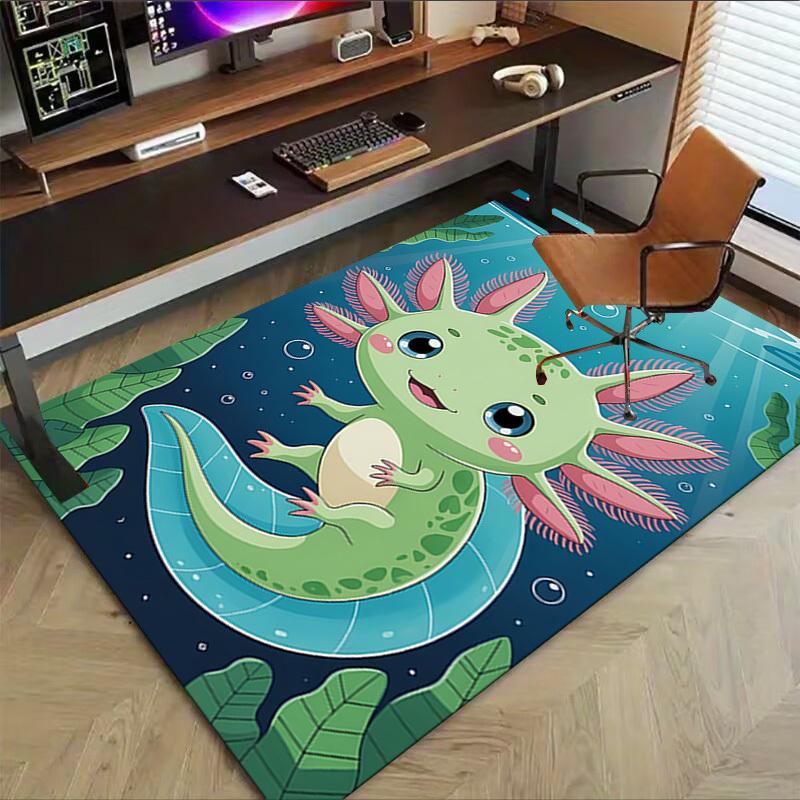 1PC Axolotl Extra Large Non-Slip Floor carpet, Office, family, bedroom, Studio - Large Area Rug,Longlasting Material-K0375