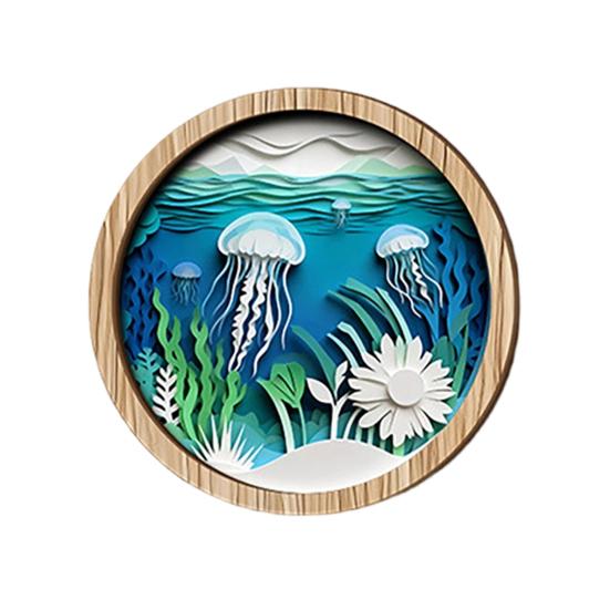 Quadri Decorativi da Parete in Legno, Arte Decorativa Stile Intaglio su Carta 3D per Camera da Letto Soggiorno Ufficio, Appendi Parete Impermeabile con Texture Stratificata per Casa