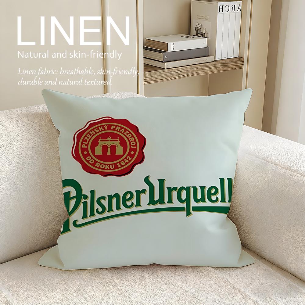 Brand Pilsner Urquell Cushion Cover Pillowcase Set Pcs x x Breathable Washable Sofa Cushion Cover