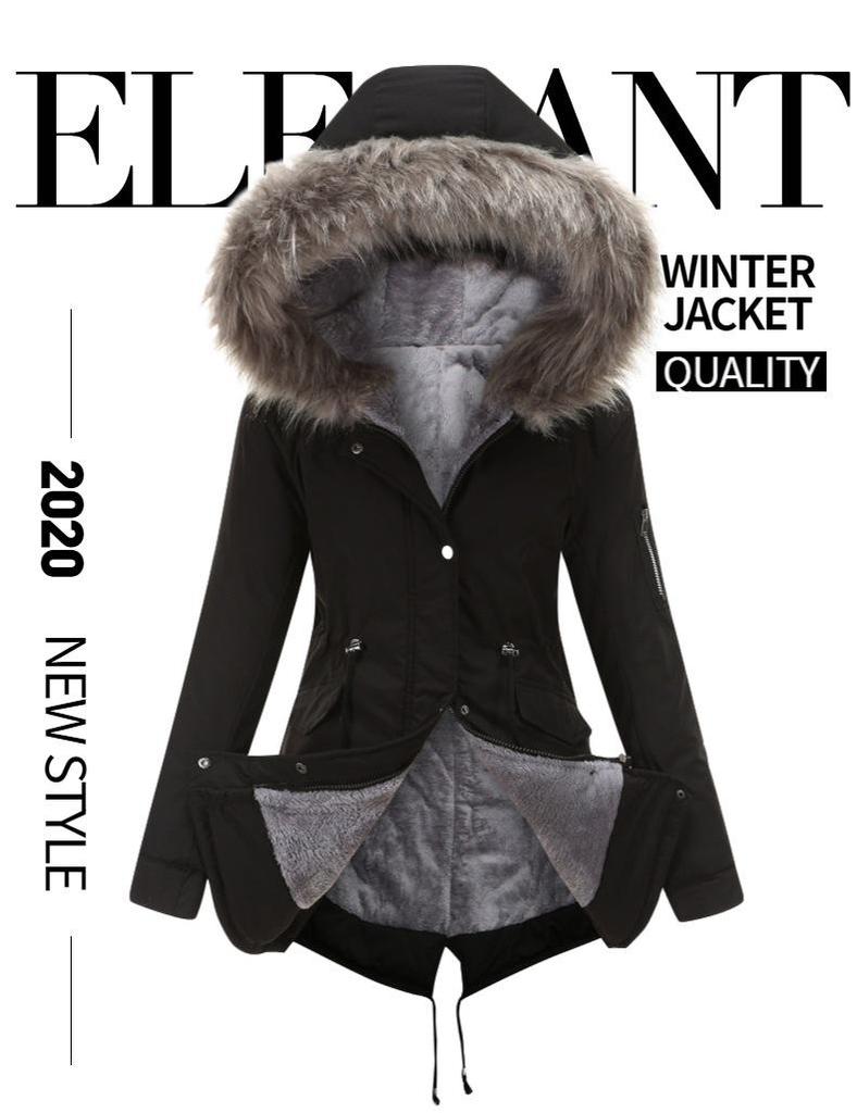 European Size Mid-Length Hooded Cotton Parka - Winter Warm Fleece-Lined Jacket (2023 Edition)