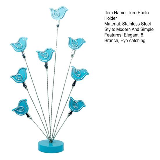 Desktop Photo Tree Holder Clip with Round Base 8 Branch Gift Card Holder with Clips Peace Pigeon Picture Display