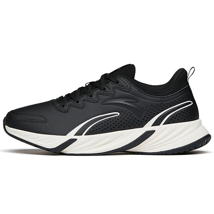 

Anta Cushioned Slip Resistant Abrasion Resistant Low Top Running Shoes Men s Black White 40
