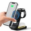 HT-542 3 in 1 Foldable 15W Magnetic Wireless Charger for Phone/Earbuds/Watch Phone Stand with Night Light