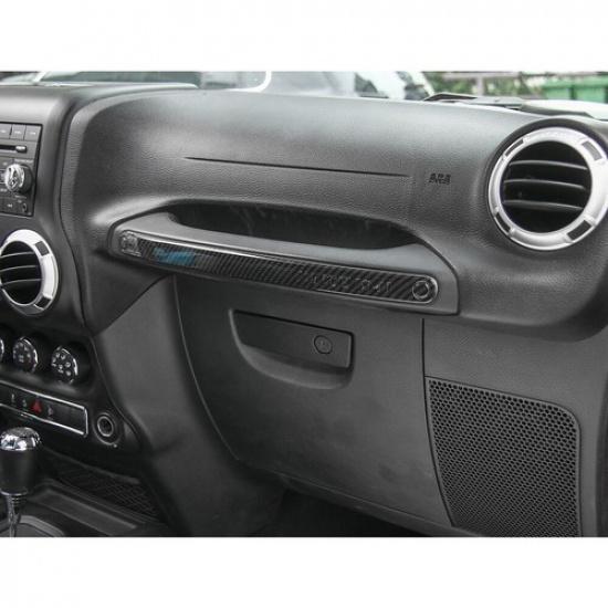 Dashboard Copilot Handle Trim Cover for 2011-2017 Jeep Wrangler JK Carbon Fiber