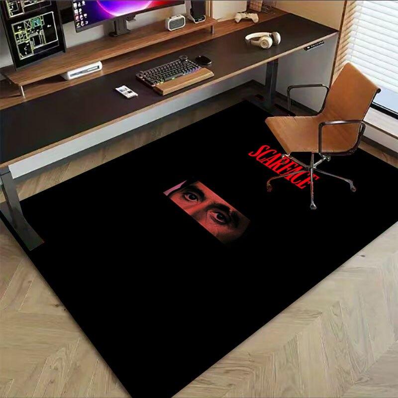 1pc Scarface Office Carpet Chair Mats Soft, Comfortable, All Season,Perfect for Home, Bedroom, or Office Decor, Perfect Gift for