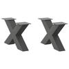 VidaXL Coffee Table Legs X-Shape 2 Pcs Anthracite 60 X (30-31) Cm Steel 4012942