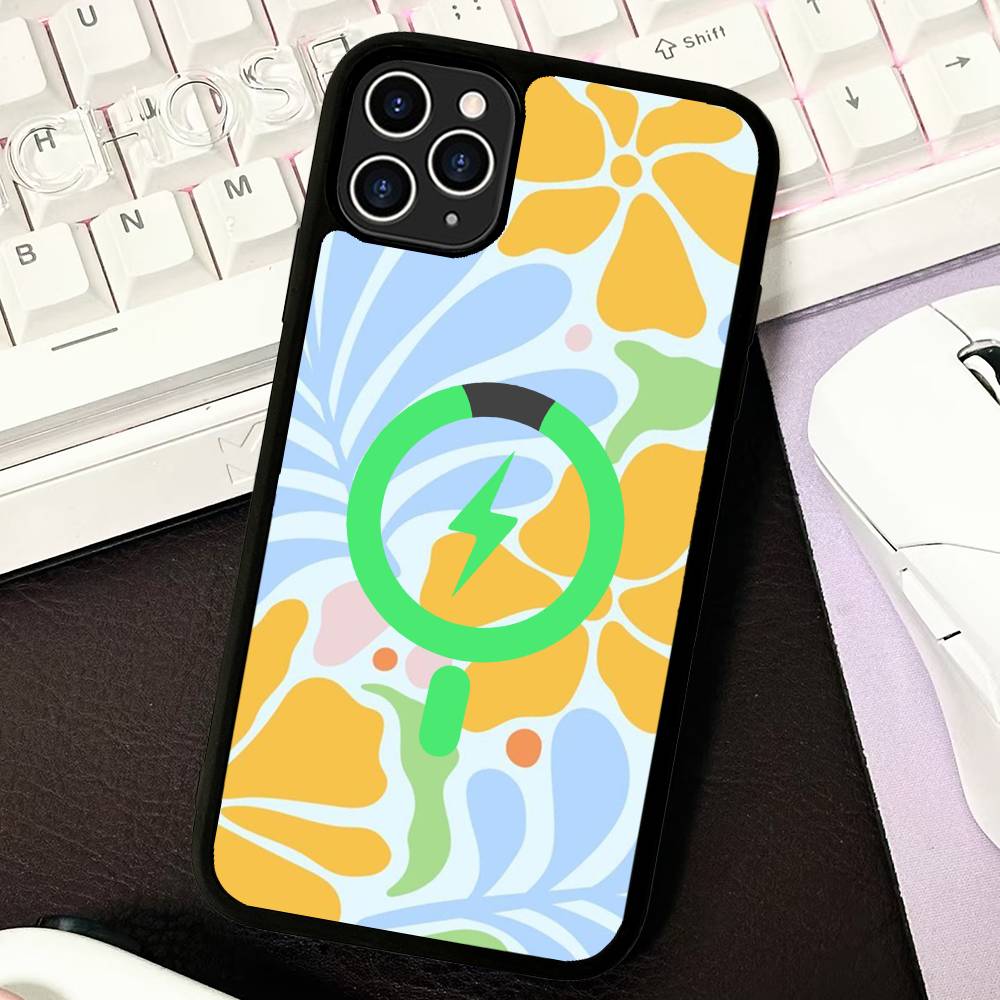 Abstract Flower Market For Magnetic Phone Case For IPhone 17 16 Pro Max 15 Plus 14 13 12 11 Cover