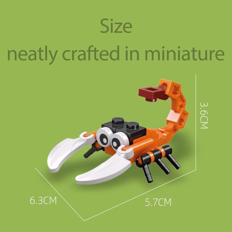 Mini-Baustein-Set für Kinder von 9-12 Jahren, Insekten- und Tierfiguren, Mikro-Bausteine, Spielzeug, Geschenk