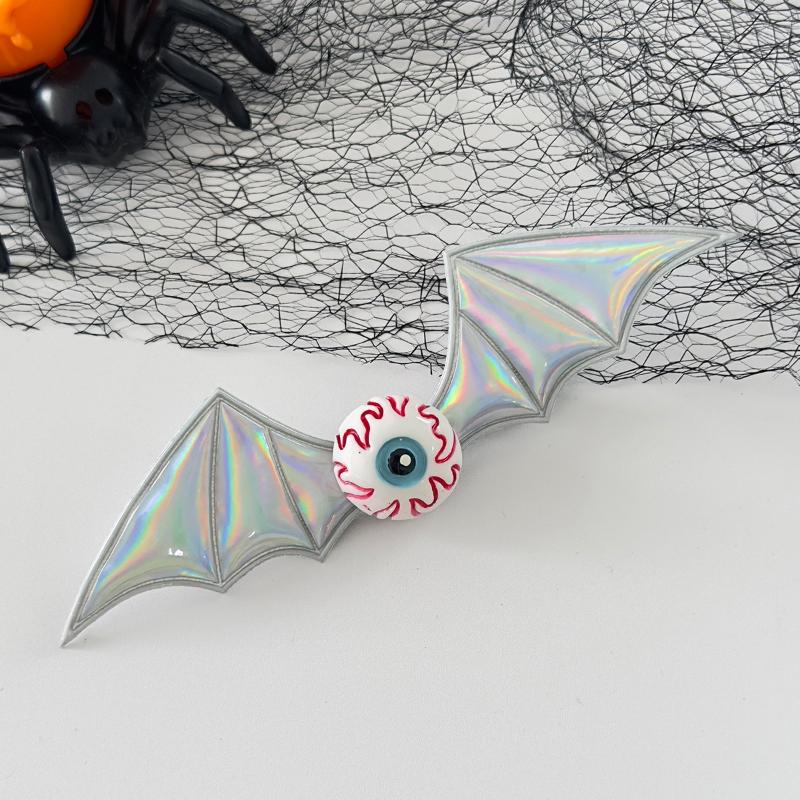 Dunkle Serie Halloween Kopfschmuck Mehrfarbiger Kürbis Teufel Fledermausflügel Seitenkopfschmuck Haarspange Lustiges Teuflisches Accessoire für Partys