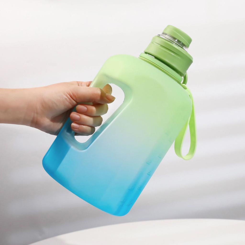 2.2L Large Capacity Gym Water Bottle Leakproof BPA Free Outdoor Sports Water Jug with Time Marker Gallon Water Bucket Drinking