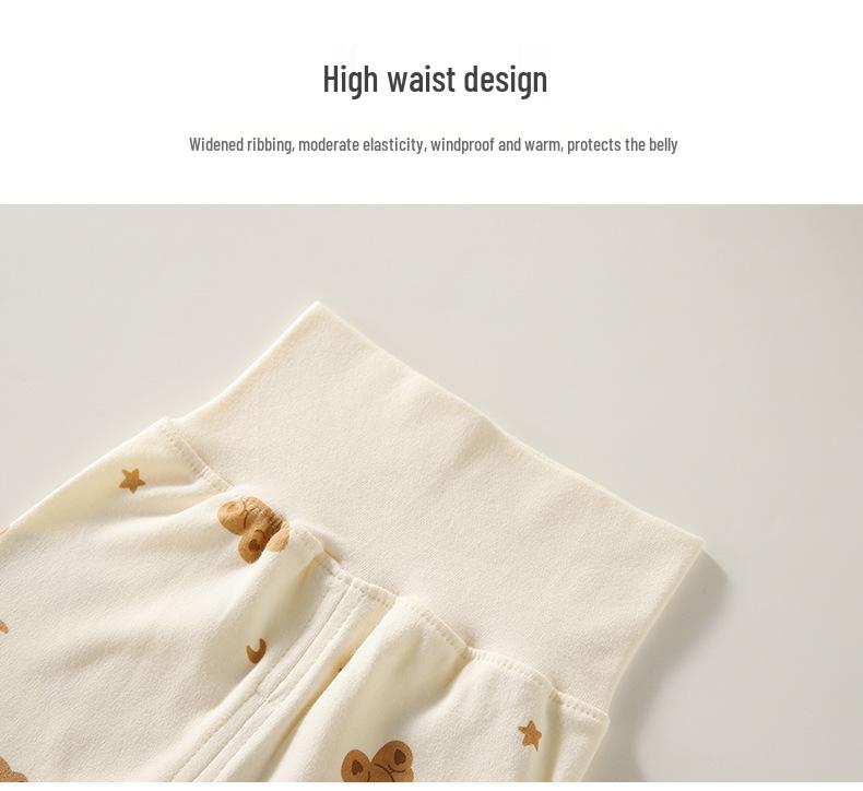 Children's Cotton Underwear Set: Wireless, High-Waisted Tummy Protection Pants, Toddler Autumn/Winter Two-Piece Base Layer.