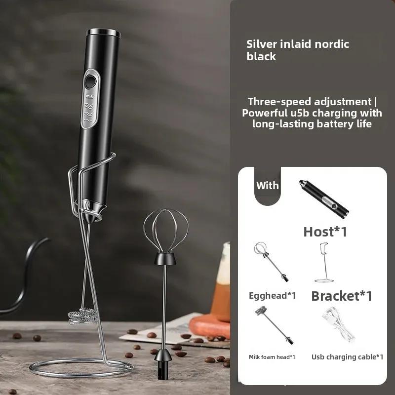Portable Electric Milk Frother USB Egg Beater Hand Coffee Whisk Rechargeable Foam Mixer Home Kitchen Milk Frother Foaming