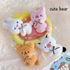 Cartoon Bear Rabbit Pig Squeak Keychain Pendant Cute Plush Doll Toy Kawaii Soft Stuffed Bag Decorations Couple Pendant Gifts