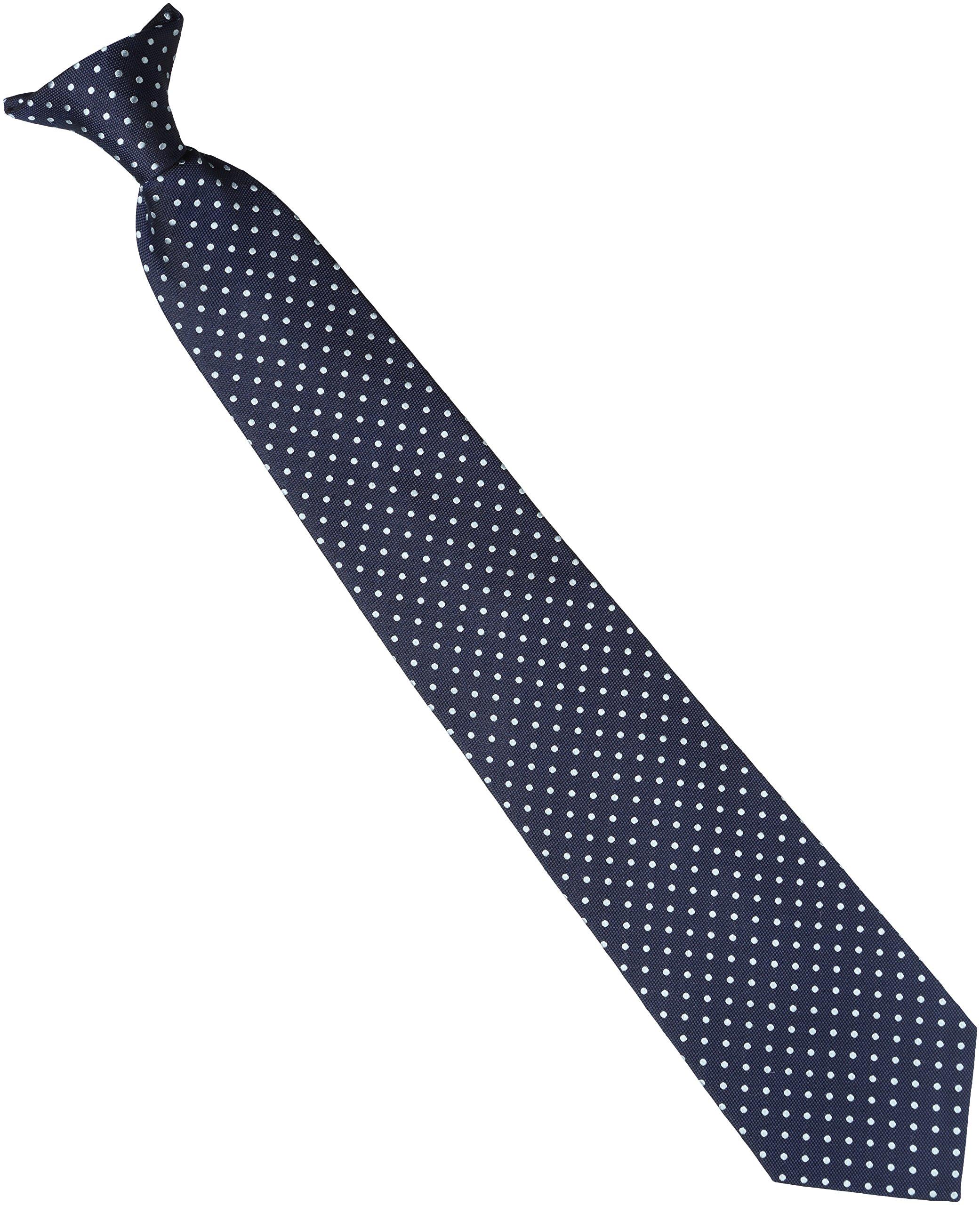 

[KnotKnot] One-touch necktie 018493-20000-2913 01 Navy base, silver dots FREE