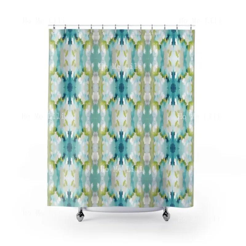 

Watercolor Curtains Abstract Mirrored Art Pastel Blue Green Bathroom Dorm Shower Curtain College Bath Decor Kaleidoscope W60H190(CM)-1 Pcs