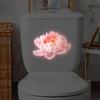 Luminous Peony Toilet Sticker Creative Dream Pattern Self-adhesive PVC Wall Decal For Bathroom Waterproof Luminous Decoration
