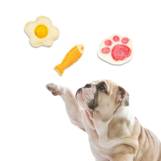 Yousheng 3Pcs/Set Loofah Cat Chew Toys Natural Cat Teeth Cleaning Toy Kitten Teething Toy for Indoor Cats Chewing Biting