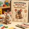 Patchwork Mouse DIY Sewing Kit with PreCut Fabric Felt Accessories Instructions for Handmade Mouse Ornament Crafting