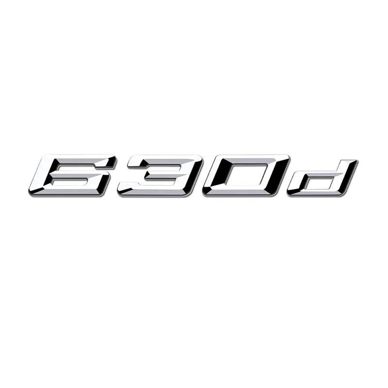 FD23-3D Car Tail Trunk Letter car sticker 630i 640i 630d GT Black Silver Emblem Sticker For BMW 6 Series GT E63 E64 F06 F12 F12 G32